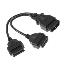 Load image into Gallery viewer, OBD2 splitter cable - Male to Dual Female Y cable 30cm