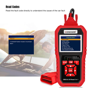 Konnwei KW890 OBDII Car Diagnostic Tool, Battery Tester, Oil Service Light Reset 3-in-1