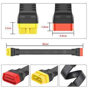 Flat 16pin OBD2 Extension Cable Car 16pin Connector Work on OBD2 Diagnostic Tools