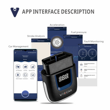 Load image into Gallery viewer, Viecar VP001 Car Mini OBD Fault Detector V2.2 Bluetooth Diagnostic Tool