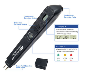 Electronic Car Brake Fluid Tester and Tire Pressure Test 2 in 1