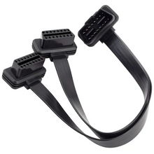 Load image into Gallery viewer, OBD2 16Pin Extension Y Connector Cable Splitter with 90 degrees - Black Premium Quality