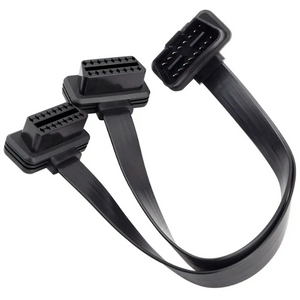 OBD2 16Pin Extension Y Connector Cable Splitter with 90 degrees - Black Premium Quality