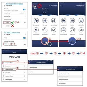 Viecar VP005 Car Mini OBD Fault Detector V2.2 Bluetooth Diagnostic Tool with 25K80 327