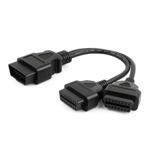 OBD2 splitter cable - Male to Dual Female Y cable 30cm