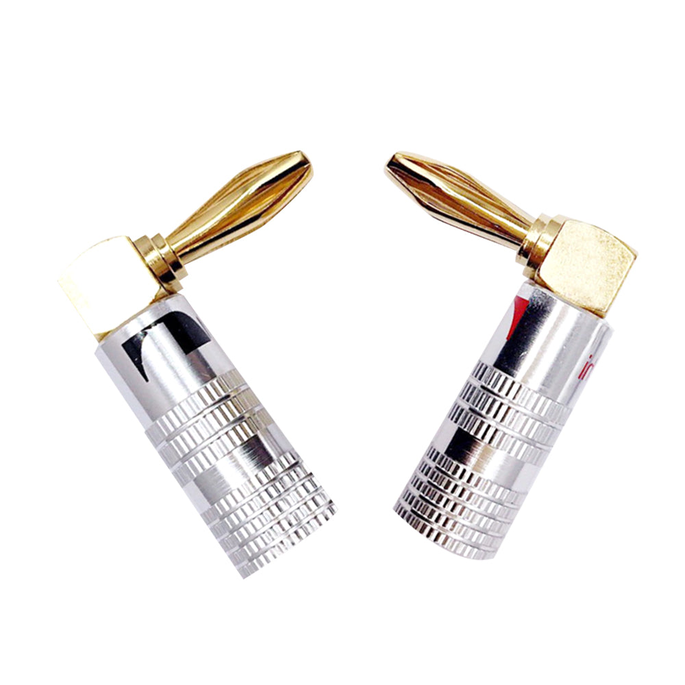 Nakamichi 4mm Banana Right Angle 90 degree gold plated copper connector pair